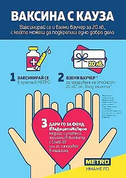 Кампанията на МЕТРО „Ваксина с кауза“ продължава и през ноември