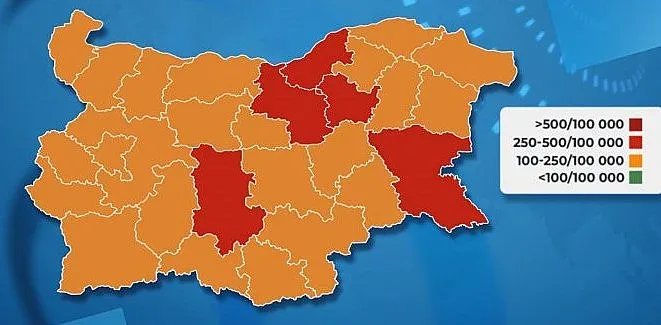 5 области вече са в "червената зона"