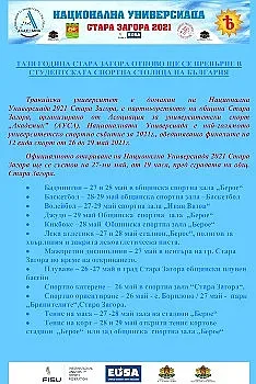 Тракийски университет е домакин на Национална Универсиада 2021