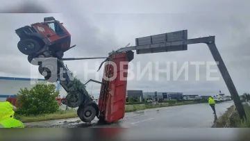 Камион извърши най-яката каскада на магистрала "Тракия"