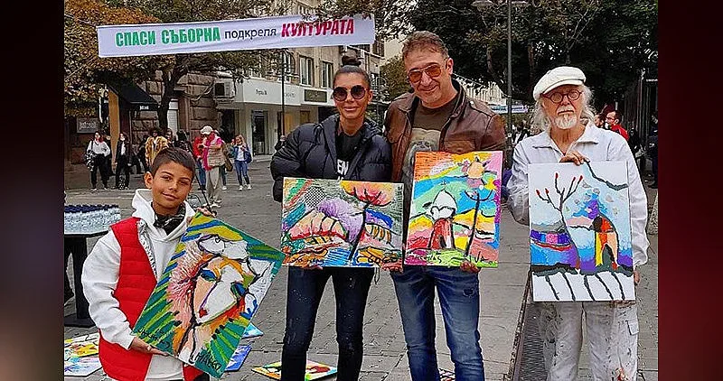 Роксана Кирилова рисува с Иван Яхнаджиев за българската култура
