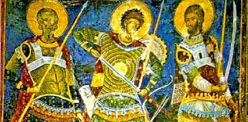 Убили с копия Св. Димитрий, докато се молел