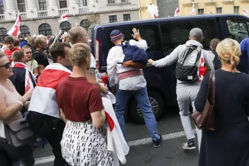 Центърът на Минск пълен с протестиращи
