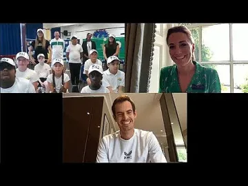 Кейт Мидълтън и Анди Мъри изненадаха млади тенисисти