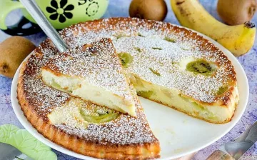 Полезният десерт: Запеканка от извара с киви и банан