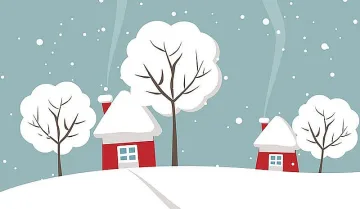 Къщички в снега се гушат...