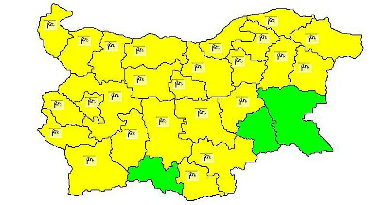 Внимание! Жълт код за силен вятър