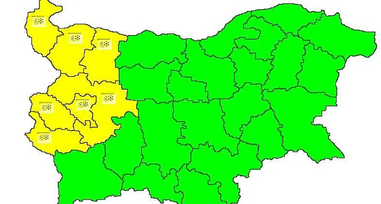 Жълт код за поледици в понеделник