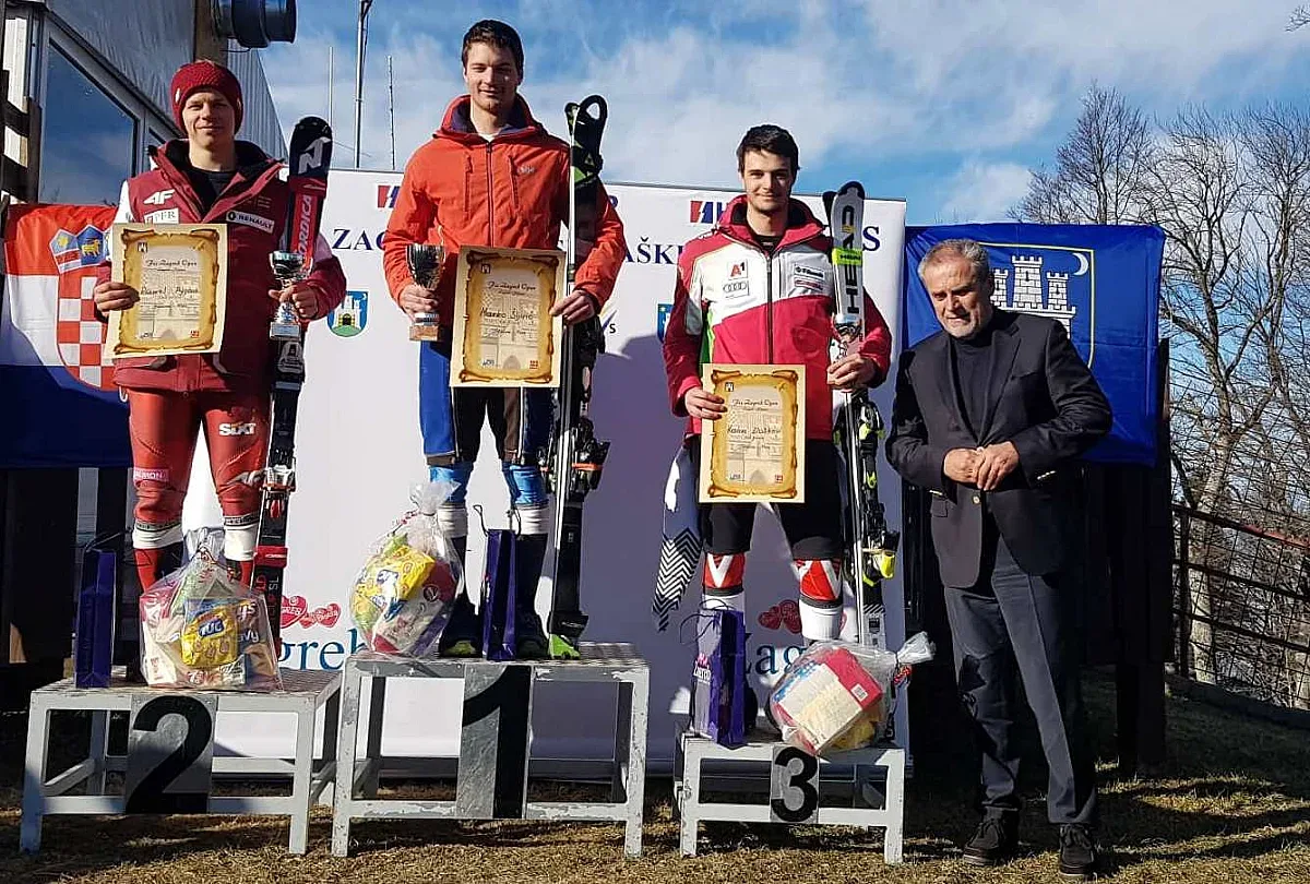 Наш скиор с подиум в Загреб