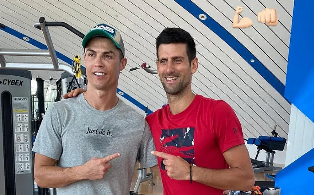 Роналдо учи Джокович да скача (ВИДЕО)