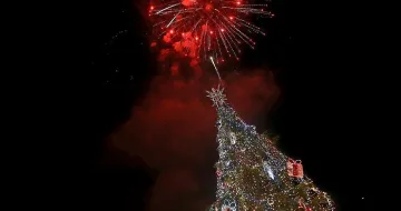 Заблестя коледната елха в София