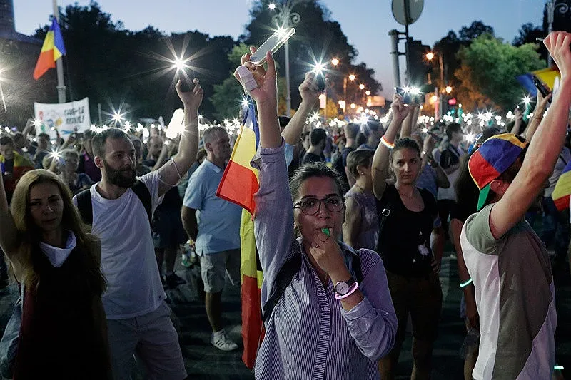 Масов протест в Румъния