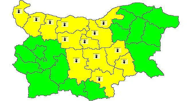 13 области с жълт код за опасни жеги