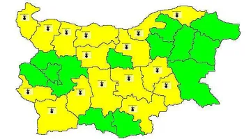 Жълт код за опасни жеги в 16 области