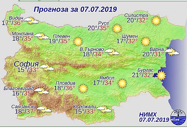 Опасно слънце в 21 области