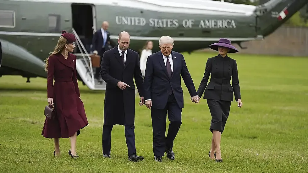 Уилям и Чарлз посрещнаха Тръмп