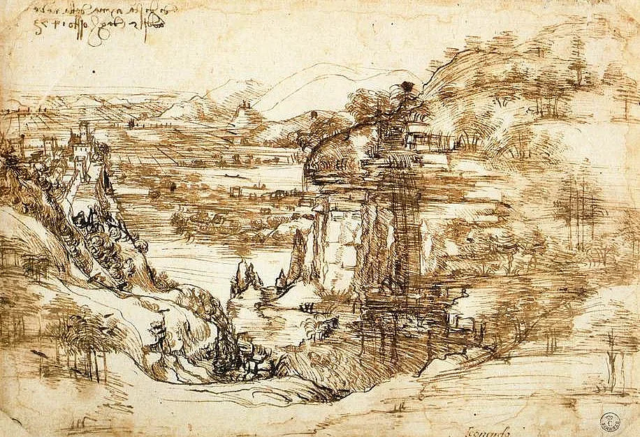 Първият пейзаж на Леонардо разкрива тайни