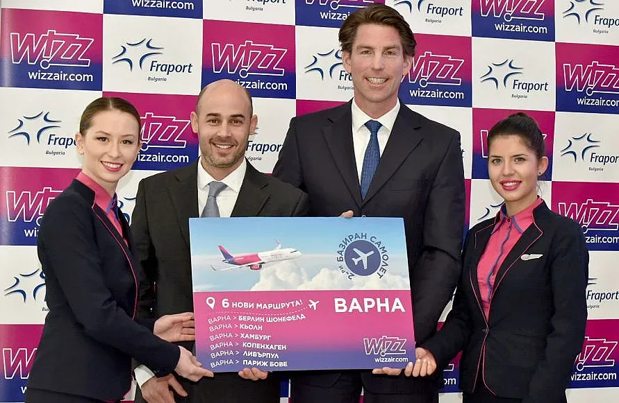 Wizz Air пуска 6 нови маршрута през Варна