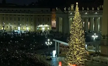 23-метрова елха грейна на площад "Свети Петър"