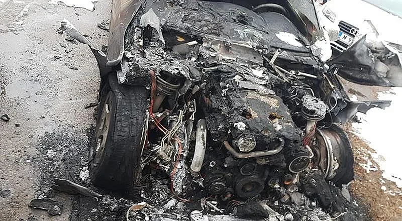 Запалиха колата на нападателя на Монтана