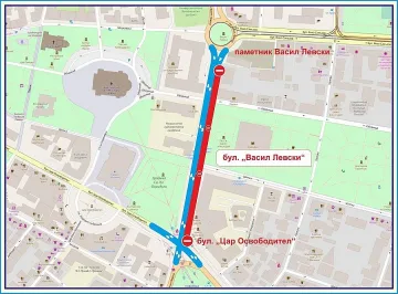 Кръстовището на Софийския университет е затворено за ремонт