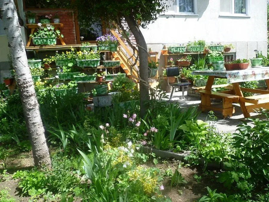 Градина пред блока с пари от общината