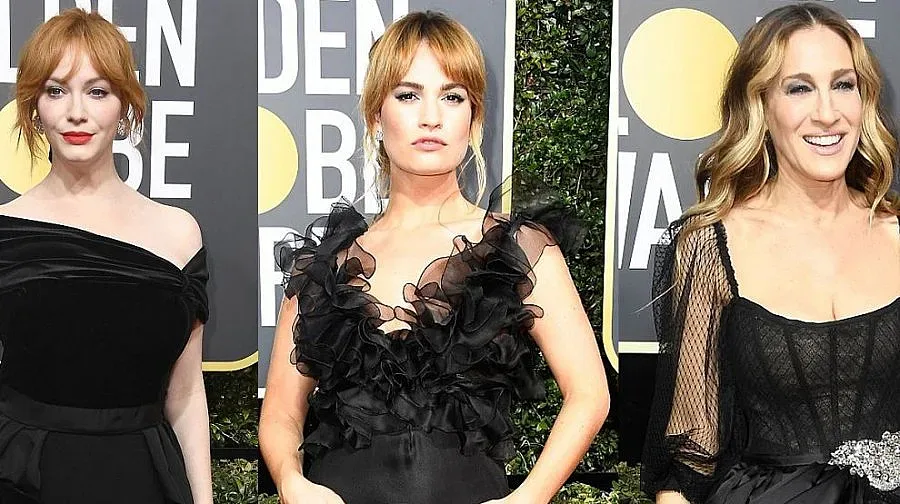 Море от черни тоалети по червения килим на Златен глобус (СНИМКИ)