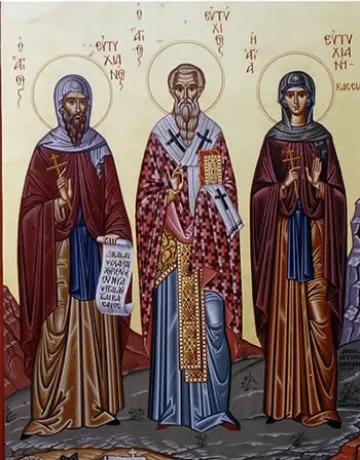 Почитаме Св. свщмчк Евтих е посечен с меч