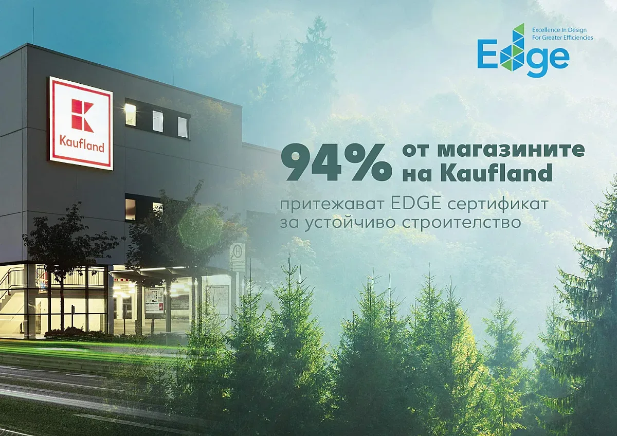 94% от магазините на Kaufland са с EDGE сертификат за устойчиво строителство