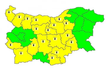 Жълт код за жеги в половин България