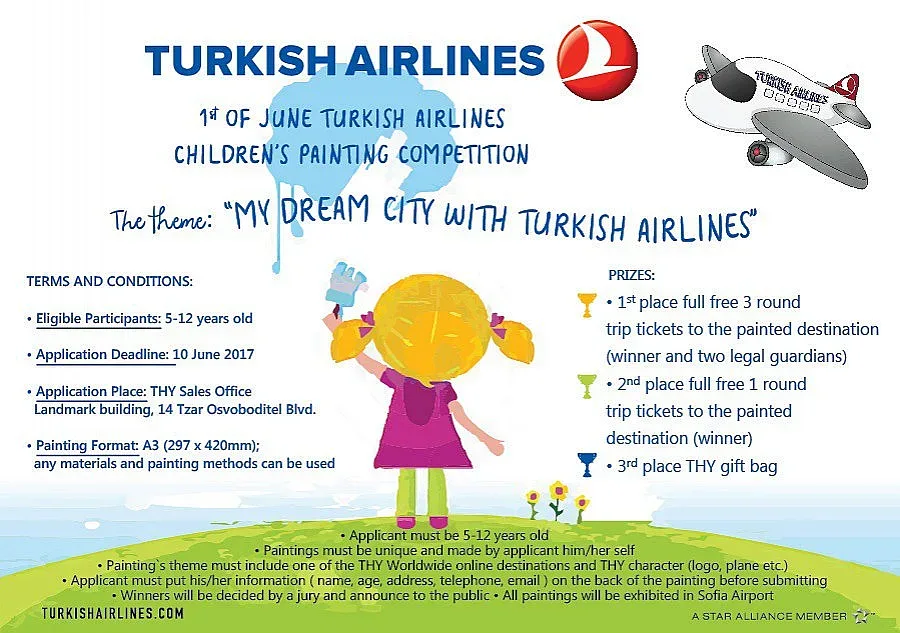 Конкурс за детска рисунка с награда полет до града мечта