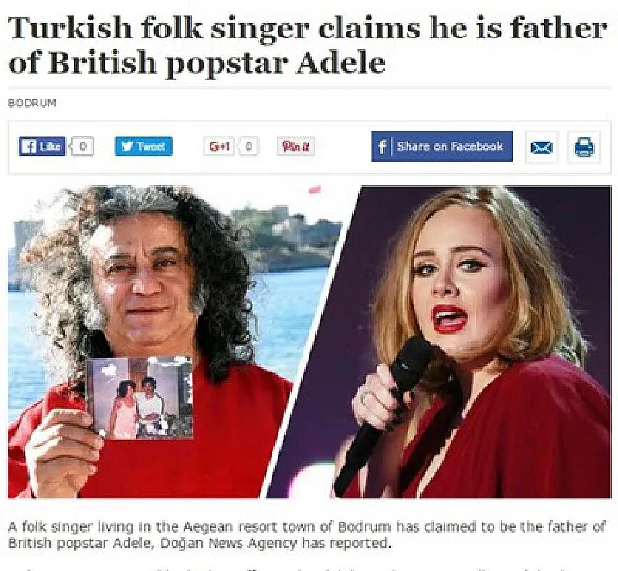 Турски фолк певец: Аз съм бащата на Адел