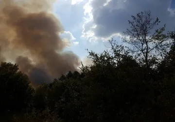 Затвориха пътя Харманли-Маджарово заради пожар