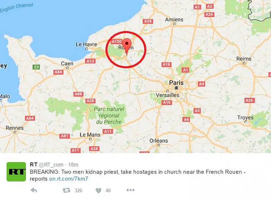 Въоръжени с ножове взеха заложници във Франция