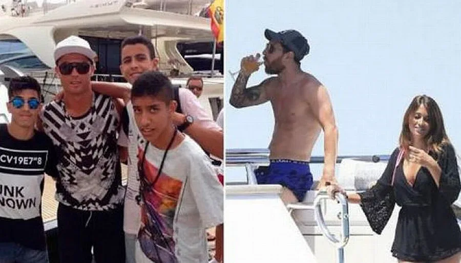 Роналдо и Меси летуват по съседски