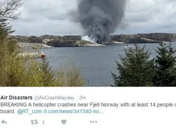 Хеликоптер се разби в Норвегия