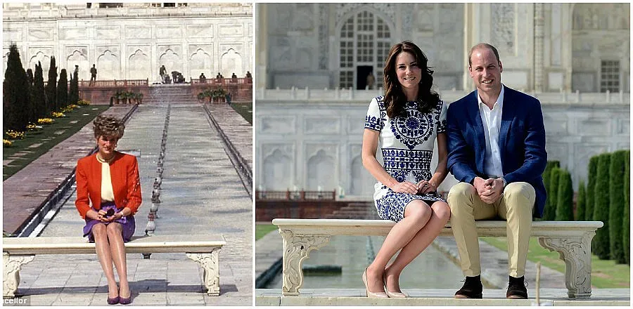 Уилям и Keйт по стъпките на Даяна в Тадж Махал (ВИДЕО)