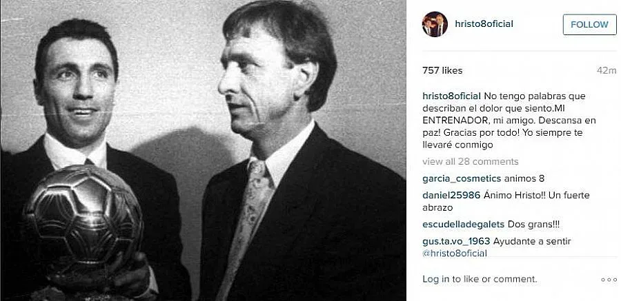 Стоичков за Кройф: Моят треньор, моят приятел