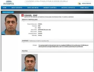 Интерпол издирва мъж, виновен за катастрофа на "Тракия"