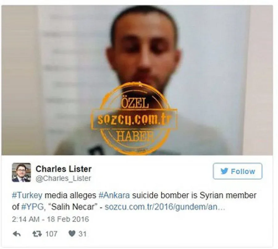 Сириец стои зад взрива в Анкара