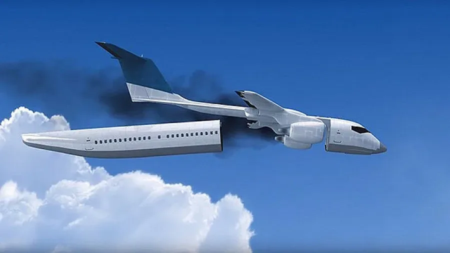 Самолет се разглобява във въздуха, за да спаси пътниците (ВИДЕО)