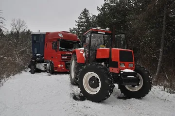 Дърпаха ТИР с телета край Хасково
