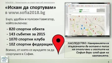 София 2018 инвестира в Навигатор за спорт