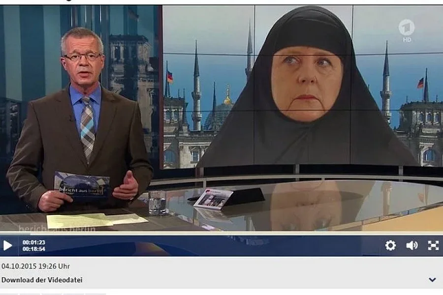 Германска телевизия показа Меркел с хиджаб