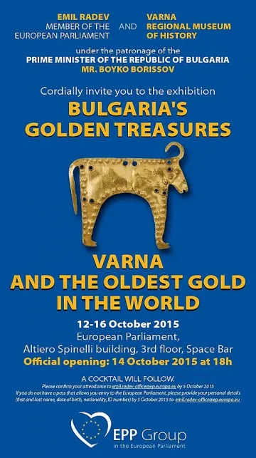 Емил Радев: Варненското златно съкровище ще блести в Европейския парламент