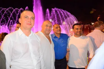 Борисов, Московски и Кралев на откриването на фонтана във Варна
