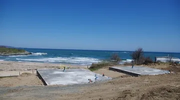 Спряха бетона в къмпинг Юг