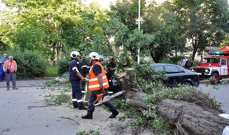 Мълния подпали две къщи, вятър събори 12 дървета