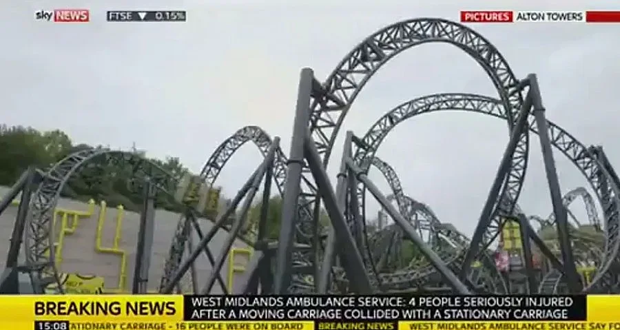 Увеселително влакче стана кошмар за четирима (ВИДЕО)