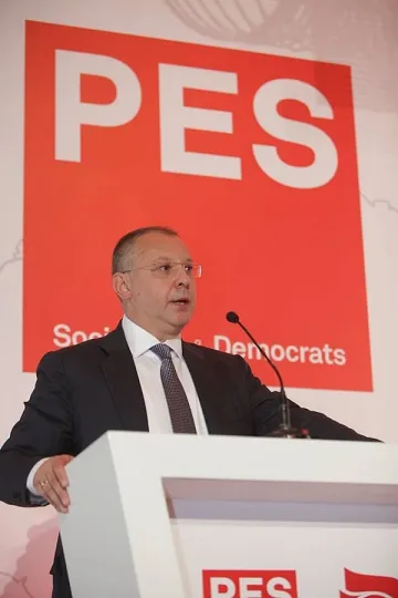 Сергей с евродепутати на протест в Скопие